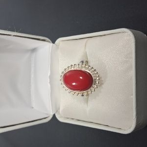 Sterling Silver Carnelian Ring Size 7 (5)